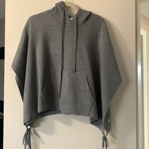 Lululemon grey poncho sweater with hood.